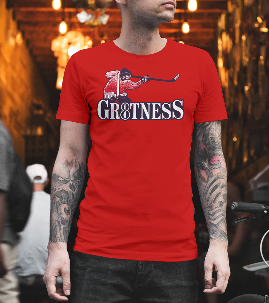 Gr8tness Ice Hockey Player Skating Action T-Shirt