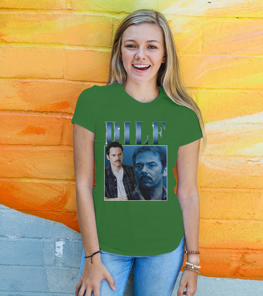 Charlie Swan DILF Mustache Double T-Shirt