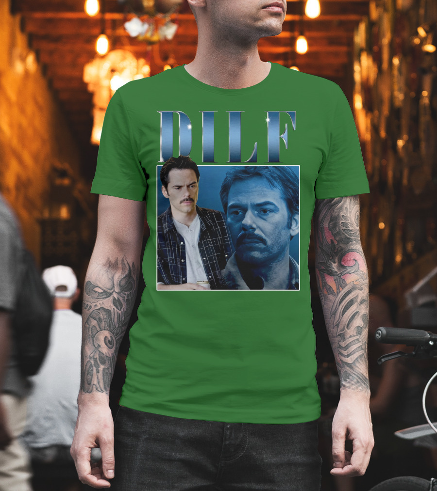 Charlie Swan DILF Mustache Double T-Shirt