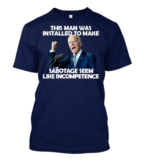This Man Was Installed To Make Sabotage Seem Like Incompetence Fist Raised With Microphones T-Shirt