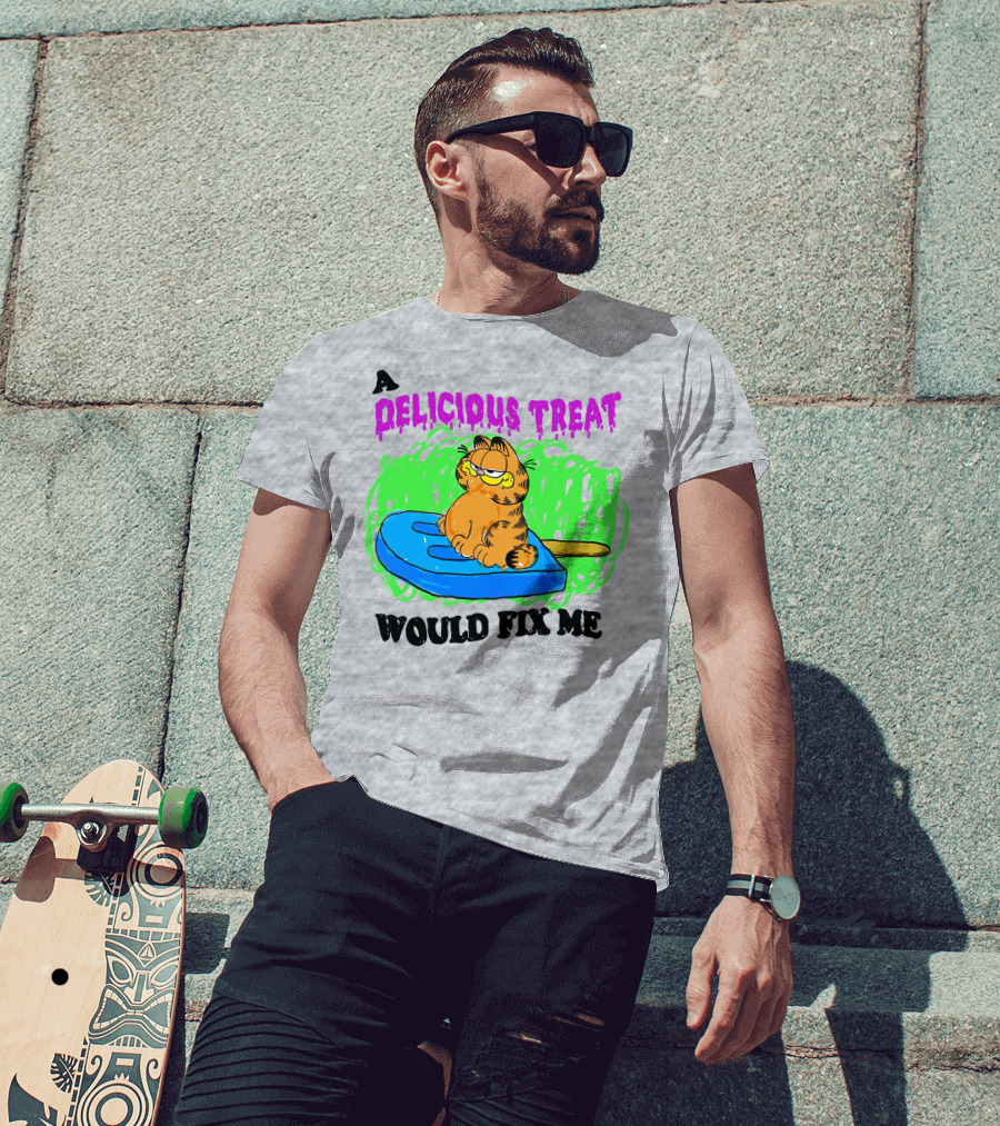 Garfield A Delicious Treat Would Fix Me Popsicle T-Shirt
