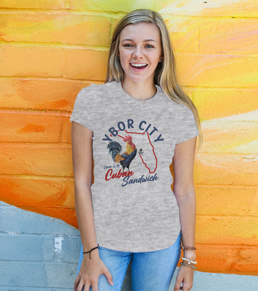 Ybor City Florida Rooster Home Of The Cuban Sandwich T-Shirt