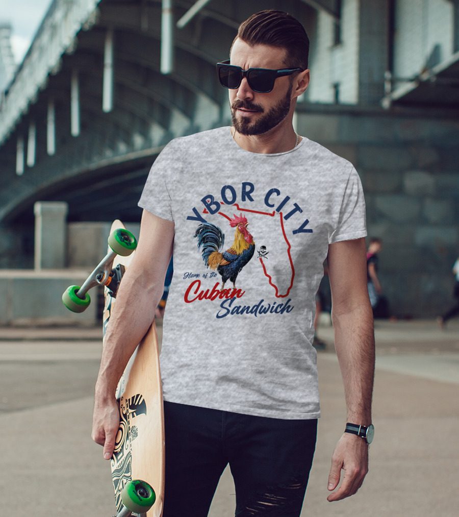 Ybor City Florida Rooster Home Of The Cuban Sandwich T-Shirt