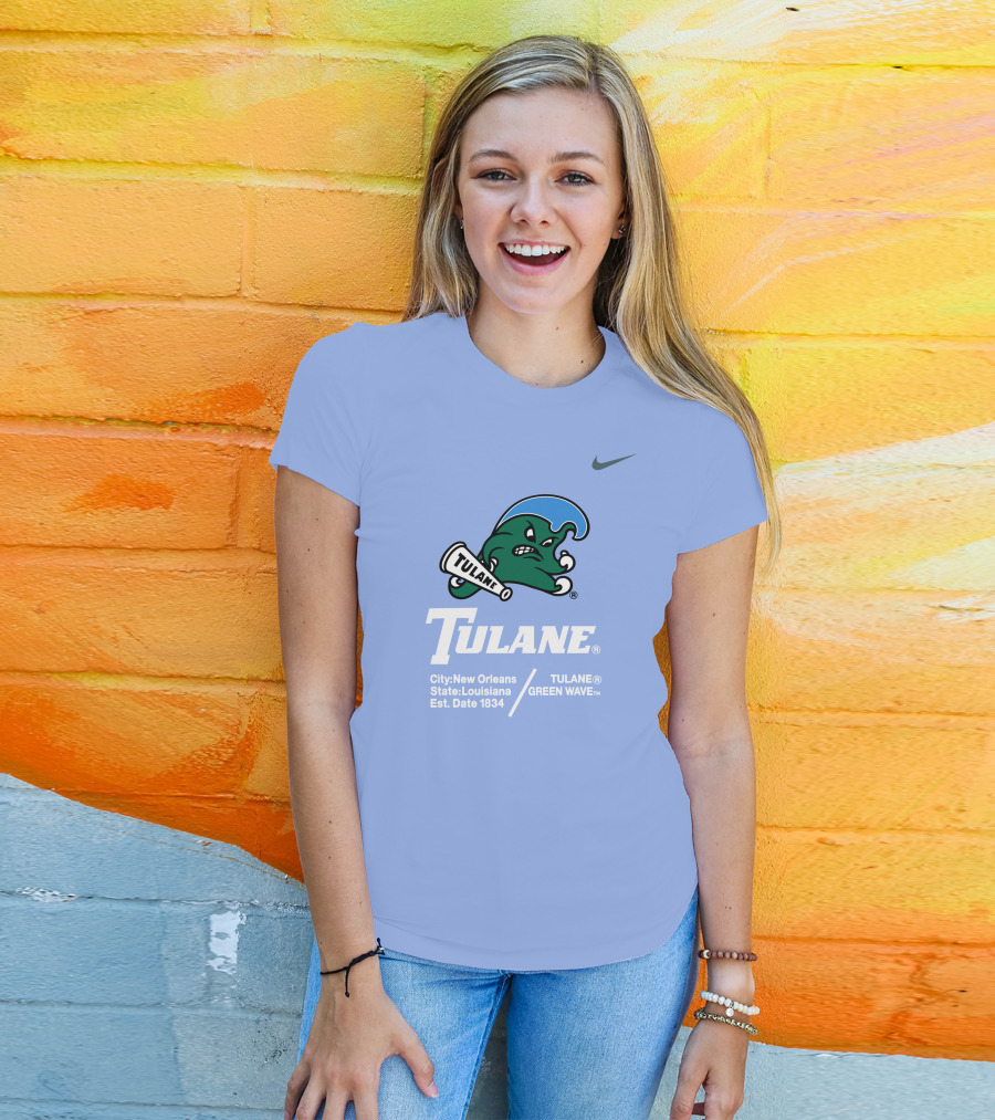 Tulane Green Wave New Orleans Louisiana Est 1834 T-Shirt