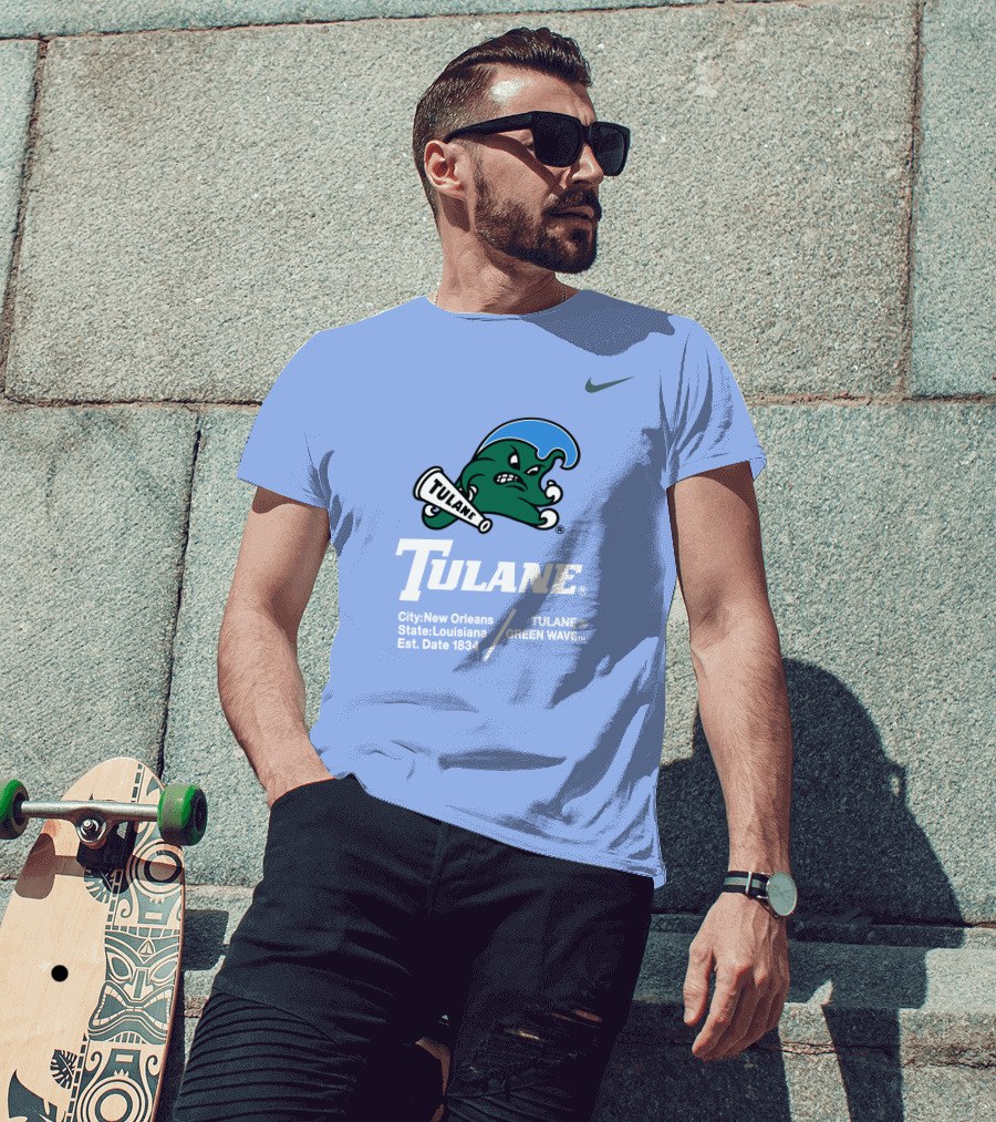 Tulane Green Wave New Orleans Louisiana Est 1834 T-Shirt
