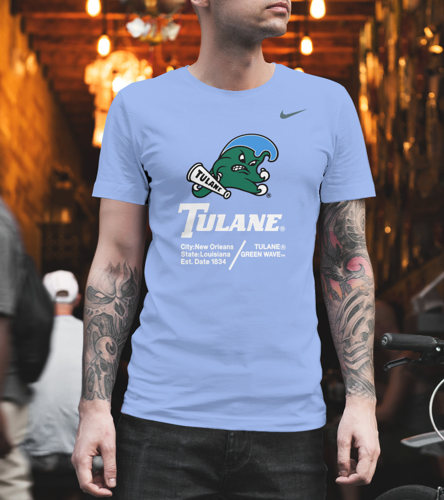 Tulane Green Wave New Orleans Louisiana Est 1834 T-Shirt