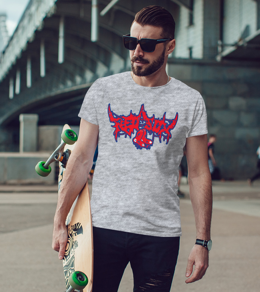 Death Metal Style Red Sox Emo T-Shirt