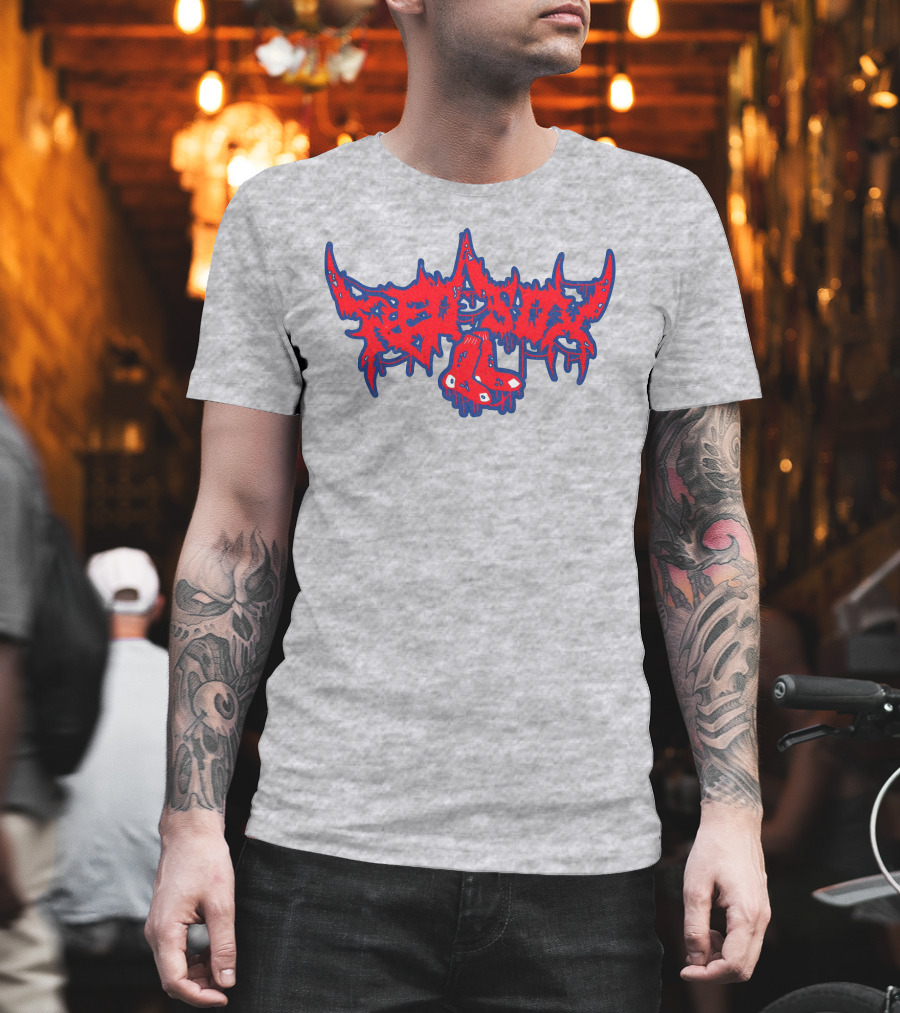 Death Metal Style Red Sox Emo T-Shirt