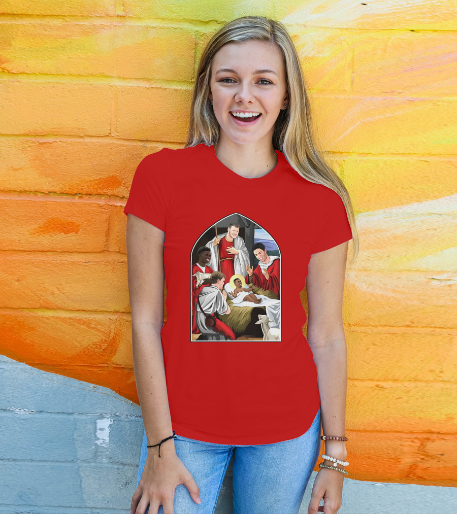 Victoriamscott Adults Jesus Saka Nativity Gunners Christmas Jumper T-Shirt