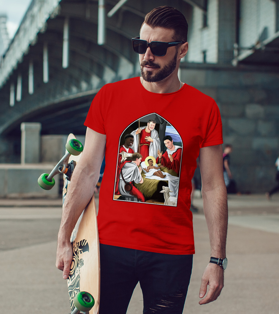 Victoriamscott Adults Jesus Saka Nativity Gunners Christmas Jumper T-Shirt