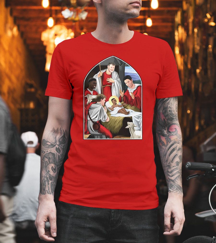 Victoriamscott Adults Jesus Saka Nativity Gunners Christmas Jumper T-Shirt