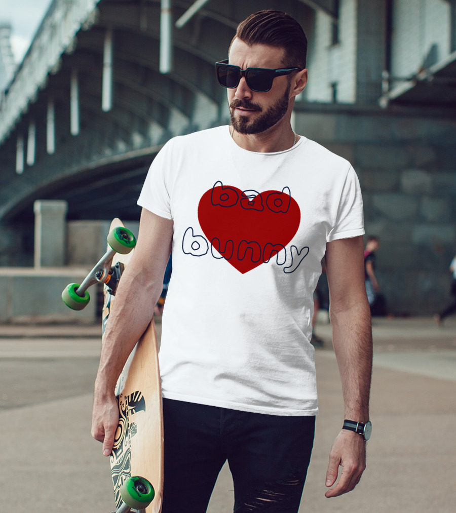 Bad Bunny Red Heart Sanbenito T-Shirt