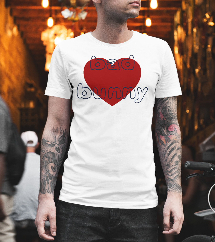 Bad Bunny Red Heart Sanbenito T-Shirt