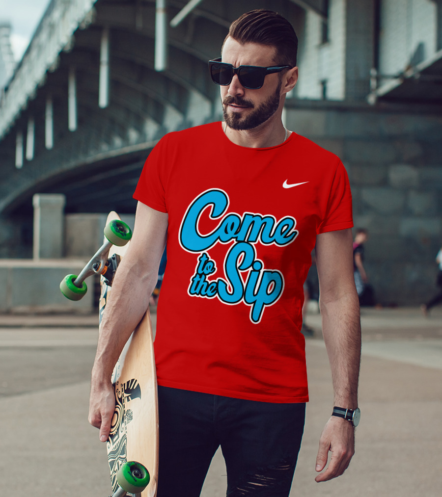 Kelvin Bolden Come To The Sip Red And Blue Script T-Shirt
