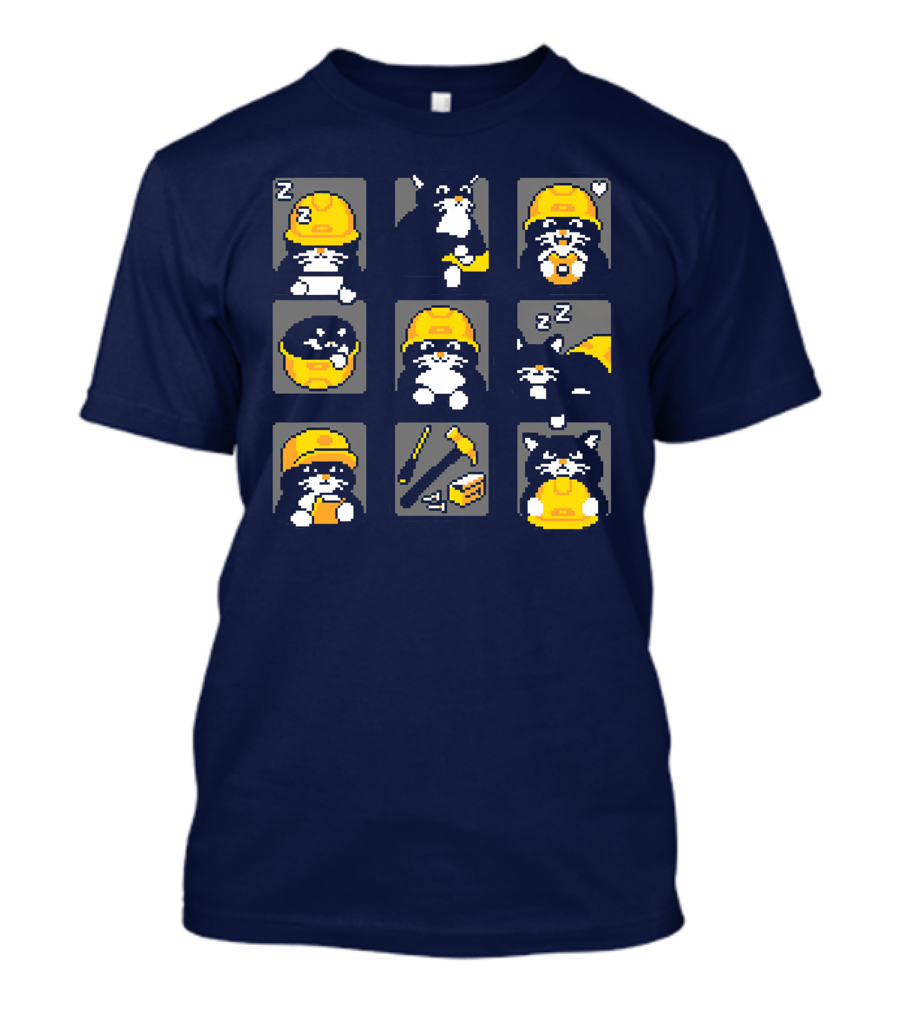 Rawpaw Ink Store Cats With Jobs Construction Workers Icons T-Shirt