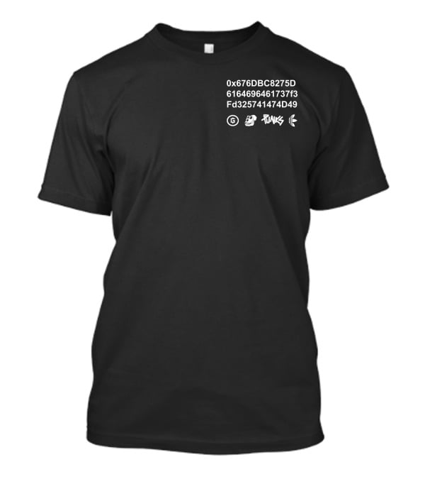 0x676DBC8275D 6164696461737F3 Fd325741474D49 Punks Logo And Symbols T-Shirt