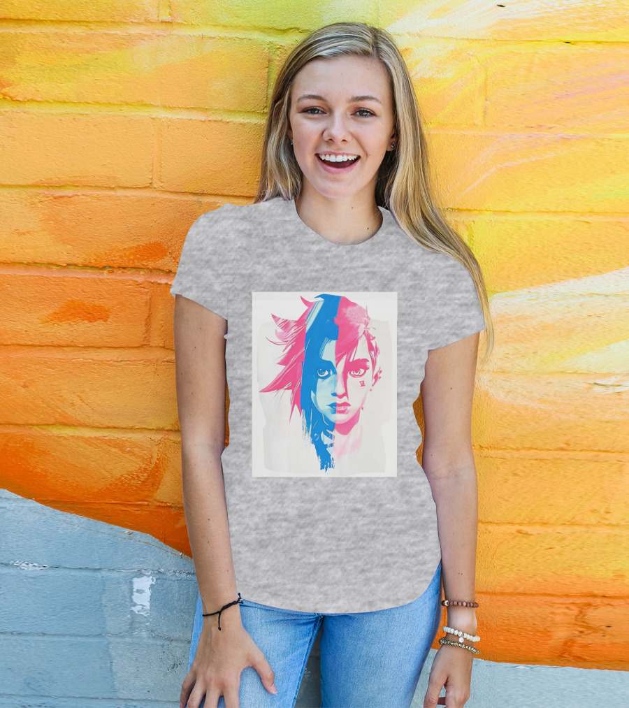 Arcaneshow Vi And Jinx Split Face T-Shirt