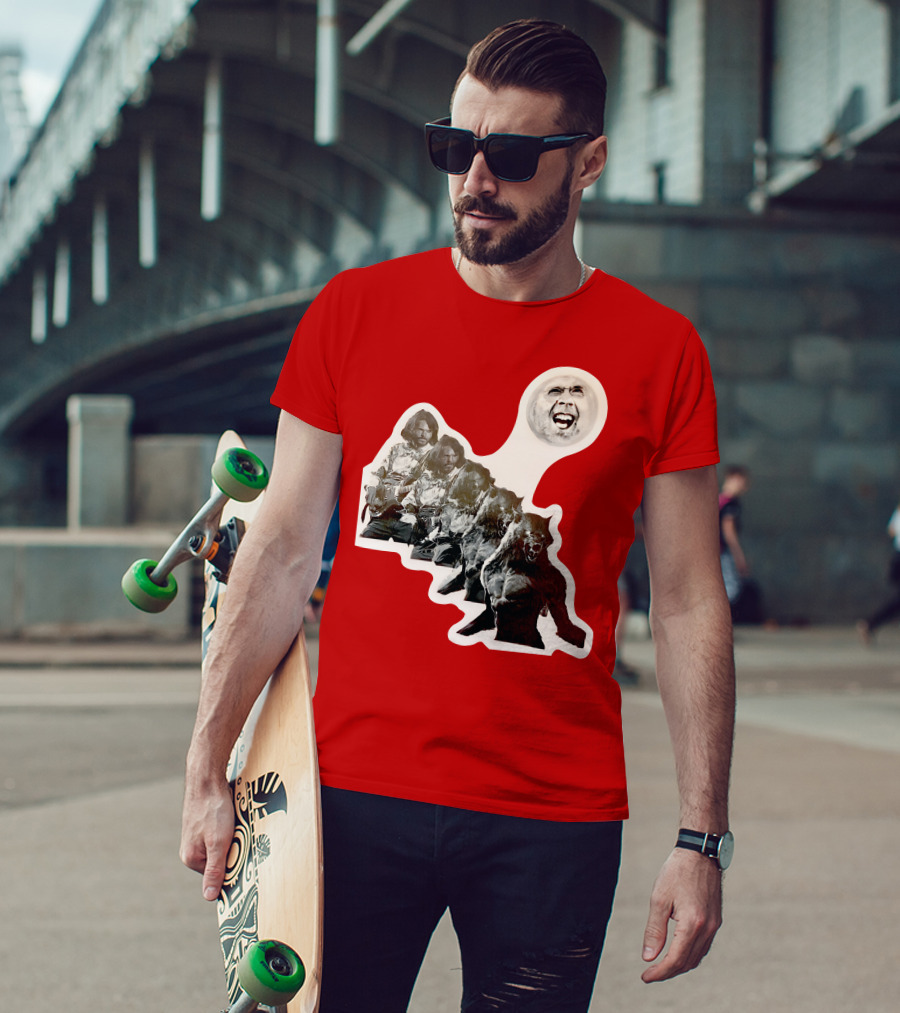 Hilarious Meme Jeffrey Wolf Transformation Full Moon Face Reaction T-Shirt