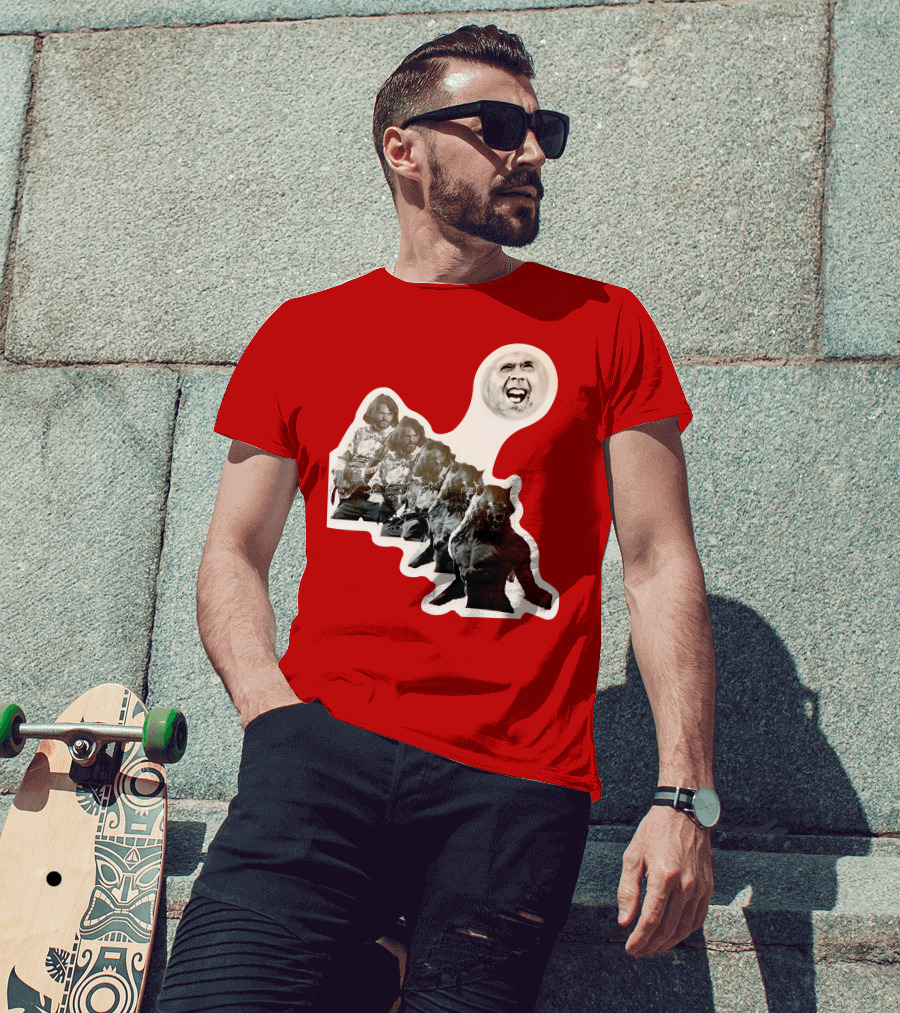 Hilarious Meme Jeffrey Wolf Transformation Full Moon Face Reaction T-Shirt