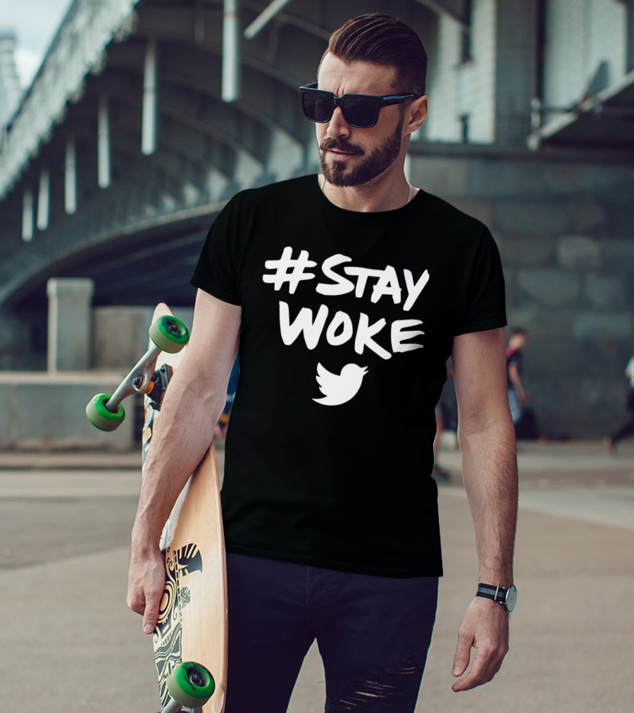 Stay Woke Twitter Bird Logo Elon Musk T-Shirt