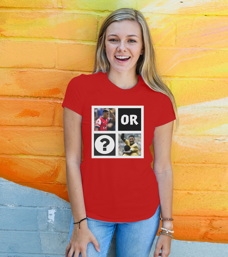 Redmancdesigns Walcott Or Pele Soccer Icons Question Mark Retro Combo T-Shirt