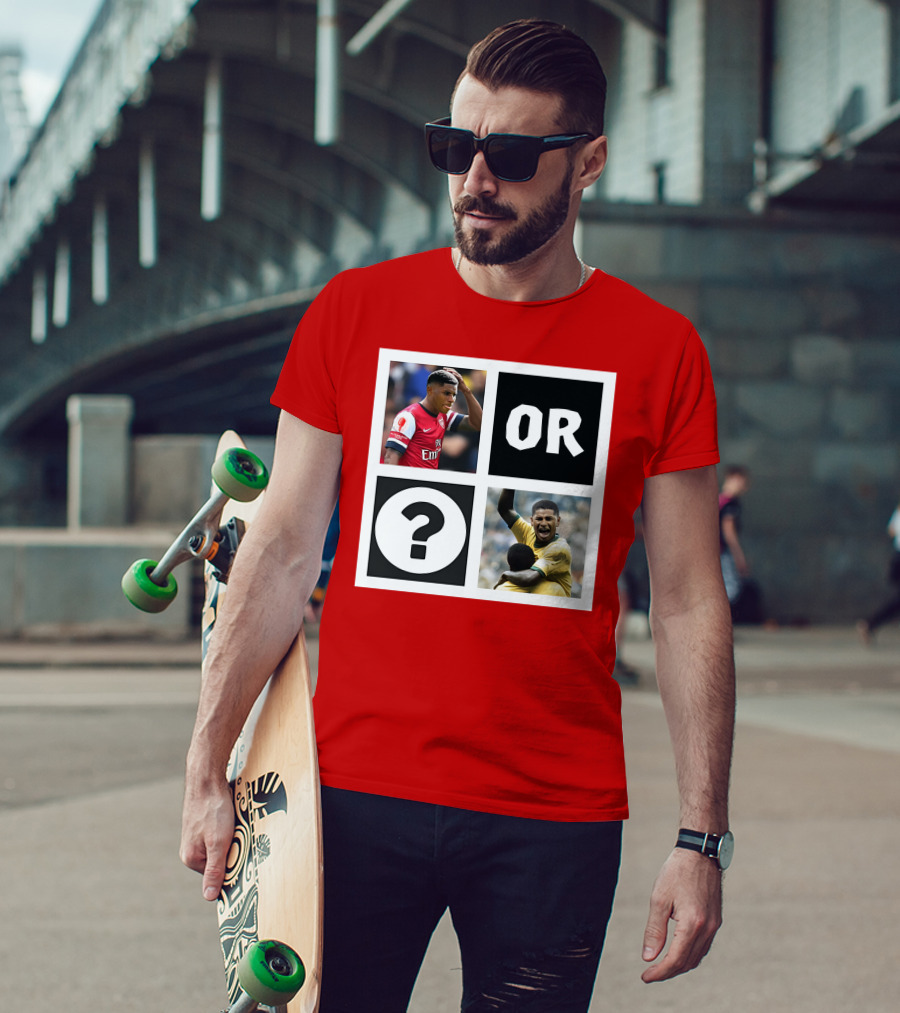 Redmancdesigns Walcott Or Pele Soccer Icons Question Mark Retro Combo T-Shirt