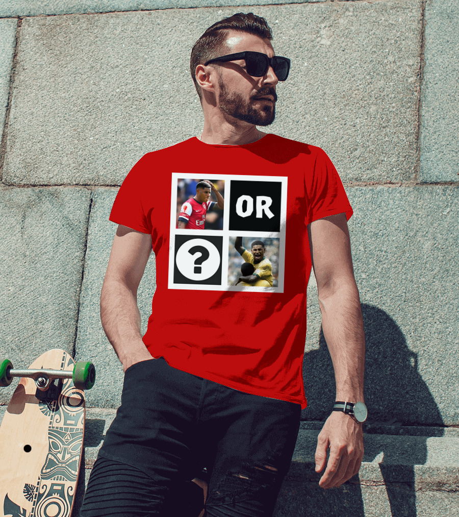 Redmancdesigns Walcott Or Pele Soccer Icons Question Mark Retro Combo T-Shirt