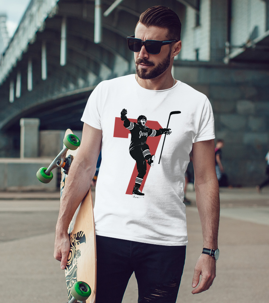Jersey Number Seven Devils Youth Foundation Dougie Official Hockey Merchandise T-Shirt