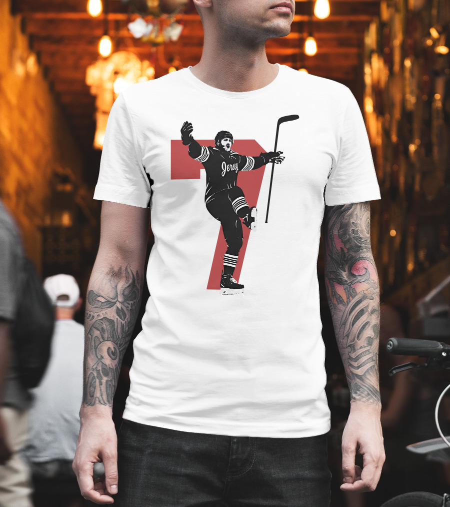 Jersey Number Seven Devils Youth Foundation Dougie Official Hockey Merchandise T-Shirt