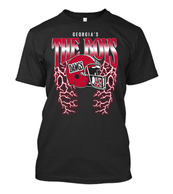 Georgia's The Boys Dawgs Helmet Lightning T-Shirt