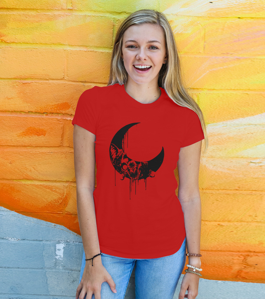 Mxmorggo Blood Moon Bat Dripping T-Shirt