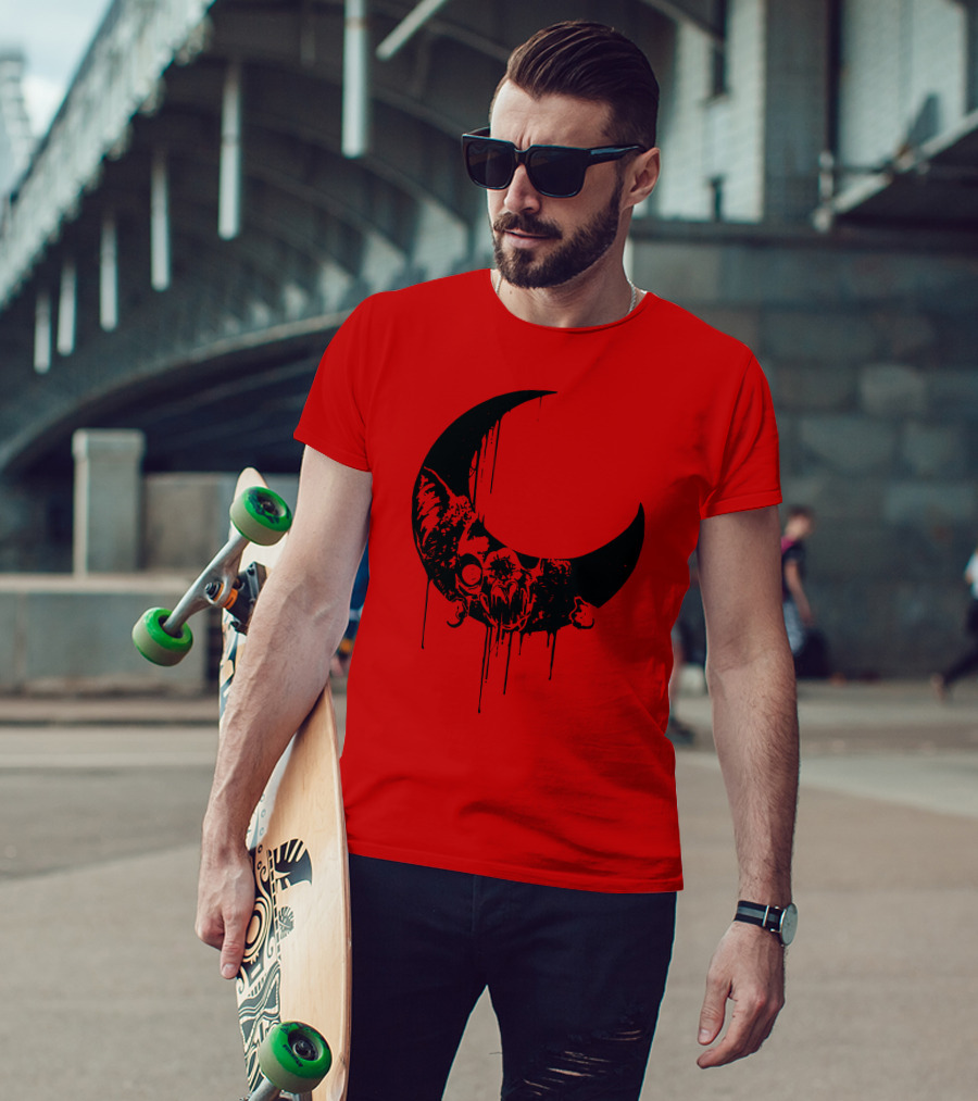 Mxmorggo Blood Moon Bat Dripping T-Shirt