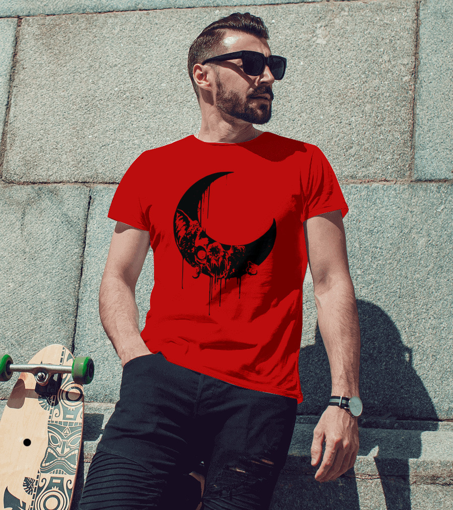 Mxmorggo Blood Moon Bat Dripping T-Shirt