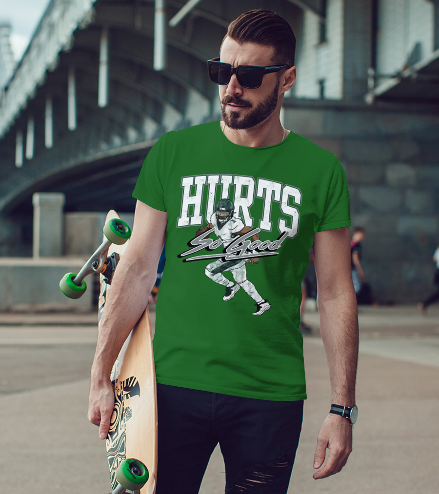 Hurts So Good Pigment Dyed Football Player Green T-Shirt