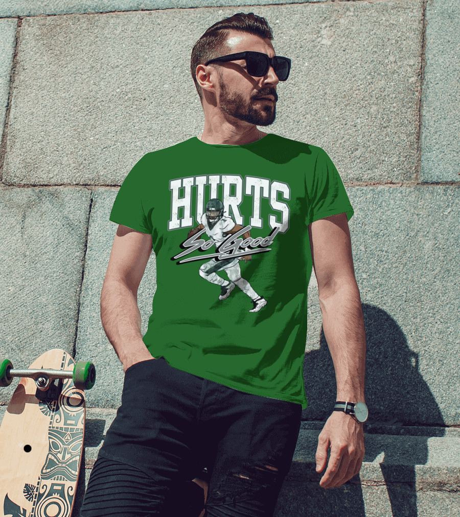 Hurts So Good Pigment Dyed Football Player Green T-Shirt