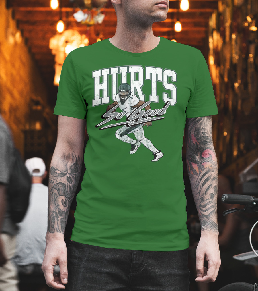 Hurts So Good Pigment Dyed Football Player Green T-Shirt