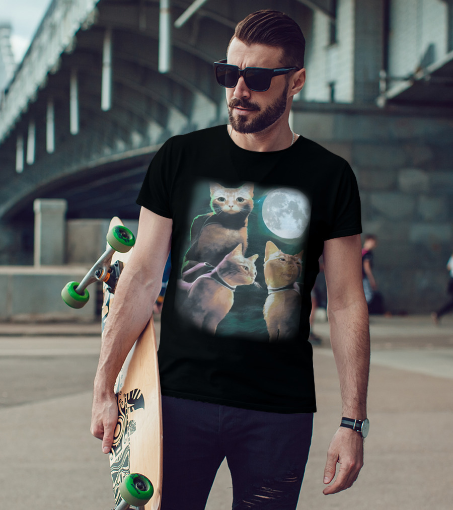 Annapurna Interactive Three Cats Under The Moon T-Shirt