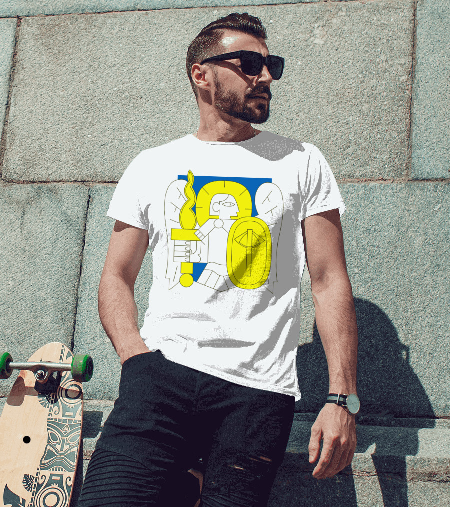 Saintjavelin Merch Kyiv Archangel Torch Shield Emblem T-Shirt