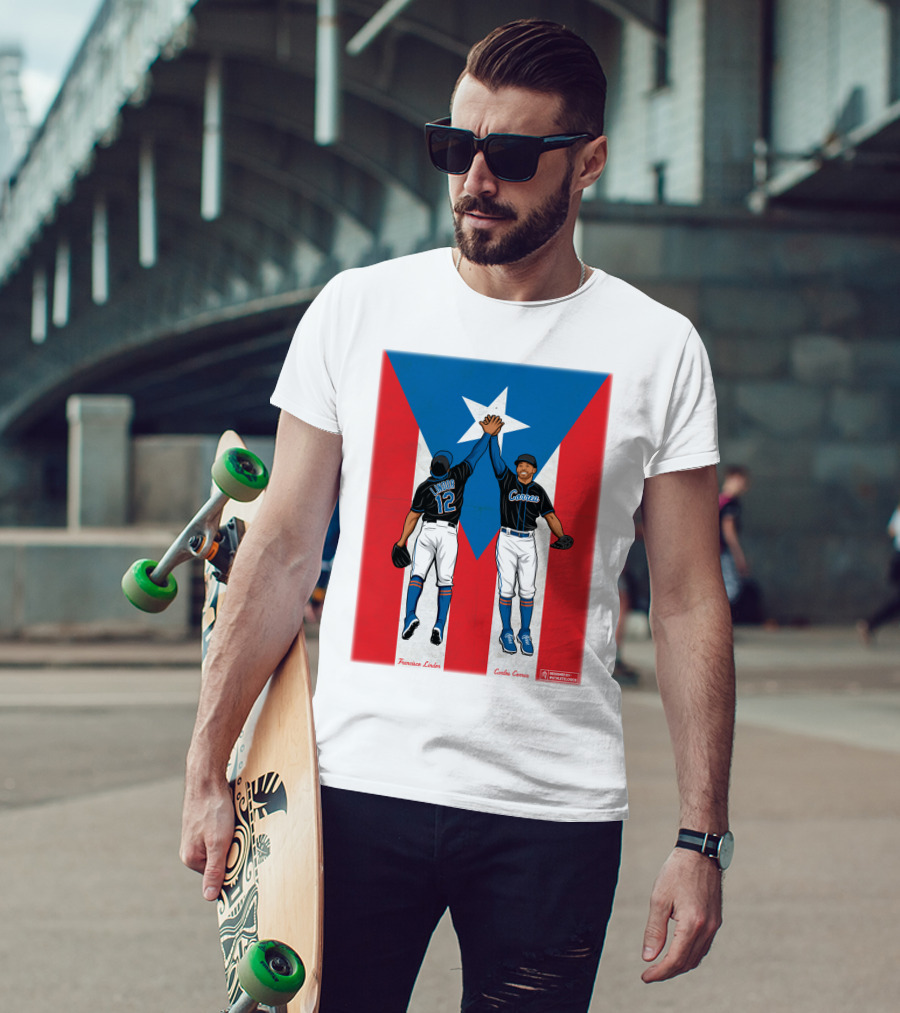 Francisco Lindor Carlos Correa Puerto Rican Baseball Unity T-Shirt