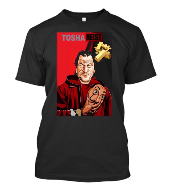 Tosha Heist Garb House Masked Figure With Gold Bars T-Shirt
