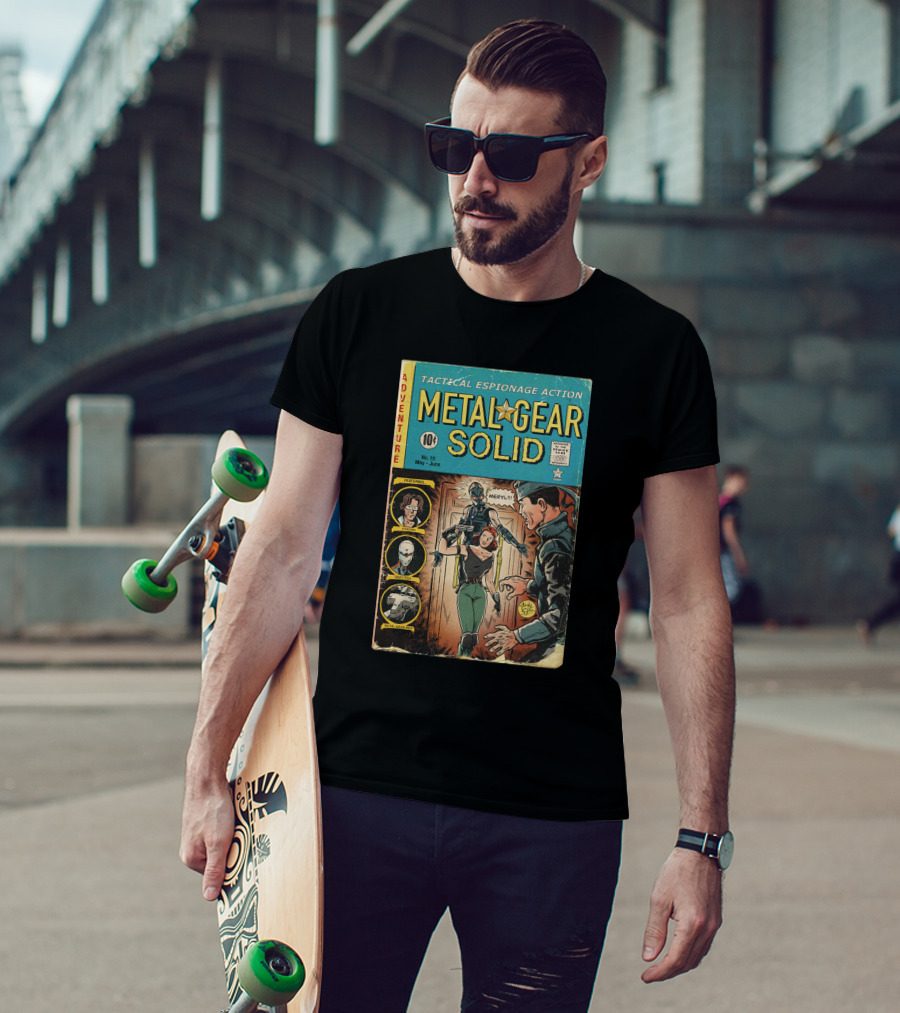 Adventure Tactical Espionage Action Metal Gear Solid Comic Style No. 15 Featuring Meryl T-Shirt