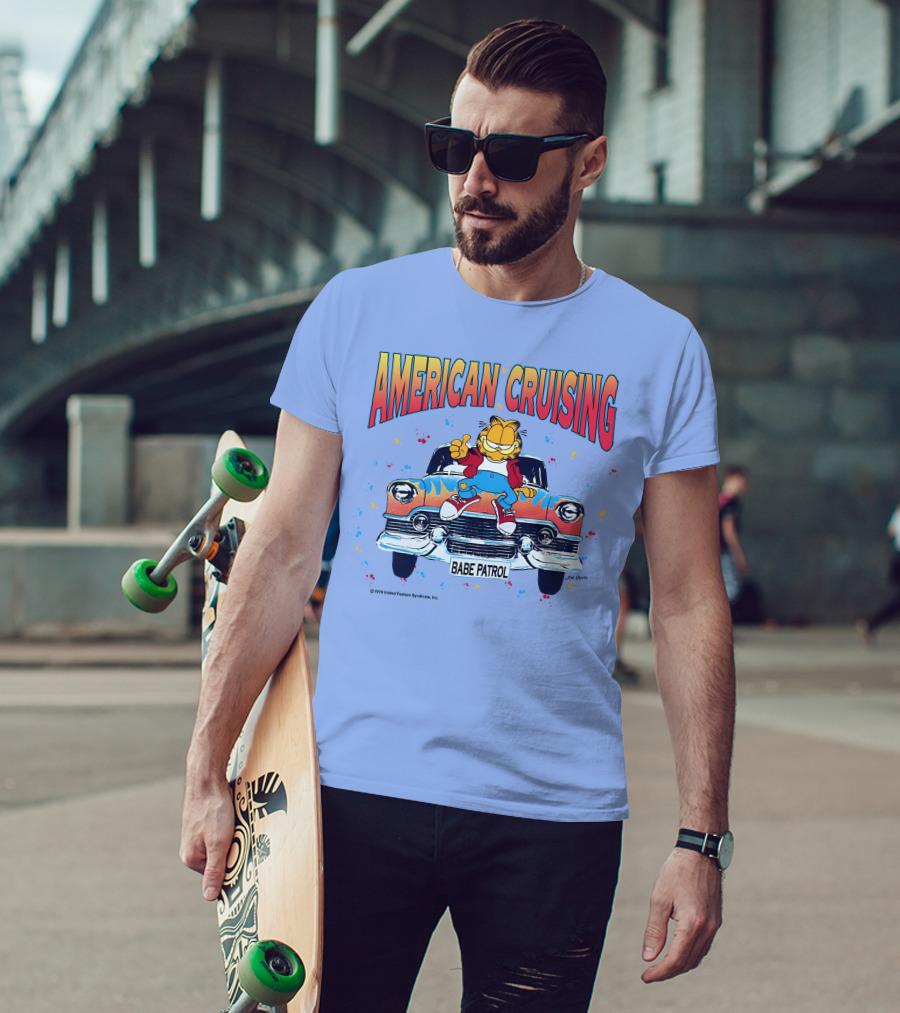 Garfield American Cruising Babe Patrol Vintage Car Vibe T-Shirt