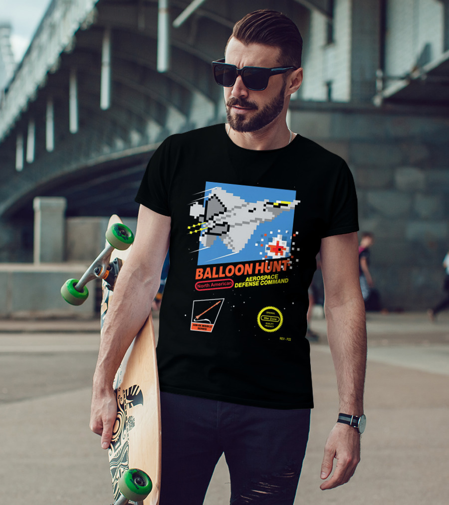 Balloon Hunt North American Aerospace Defense Command AIM-9X Missile Series REV F-22 Original War Zone Quality Product T-Shirt