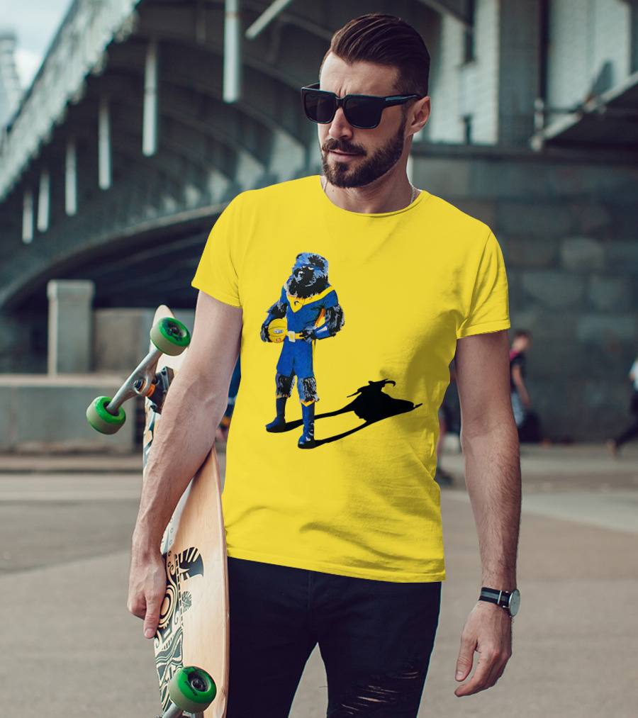 Memphis Grizzlies Bear With Superhero Goat Shadow Holding Basketball T-Shirt