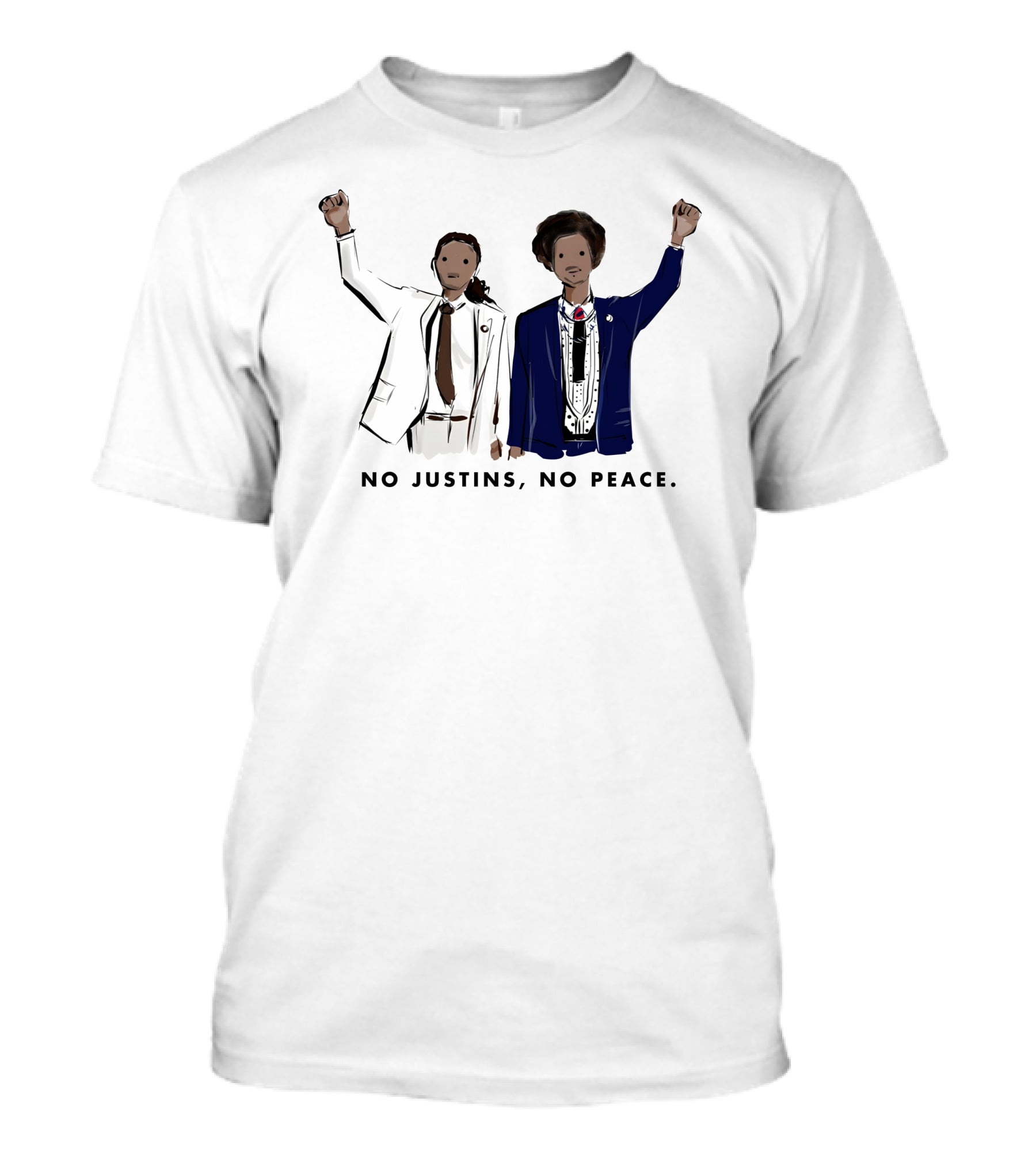 No Justins No Peace Raising Fists T-Shirt