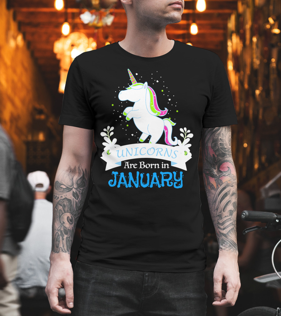Christmas Unicorns Are Born In January T-Shirt