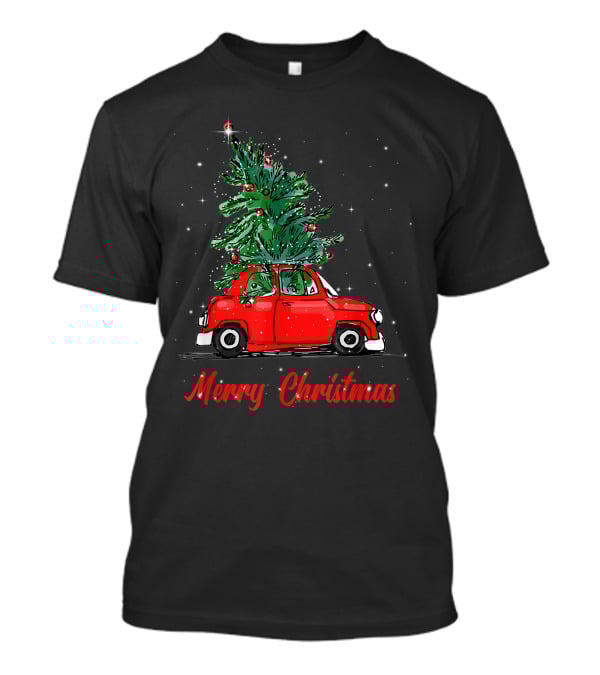 Merry Christmas Red Truck With Christmas Tree Pajama Gifts T-Shirt