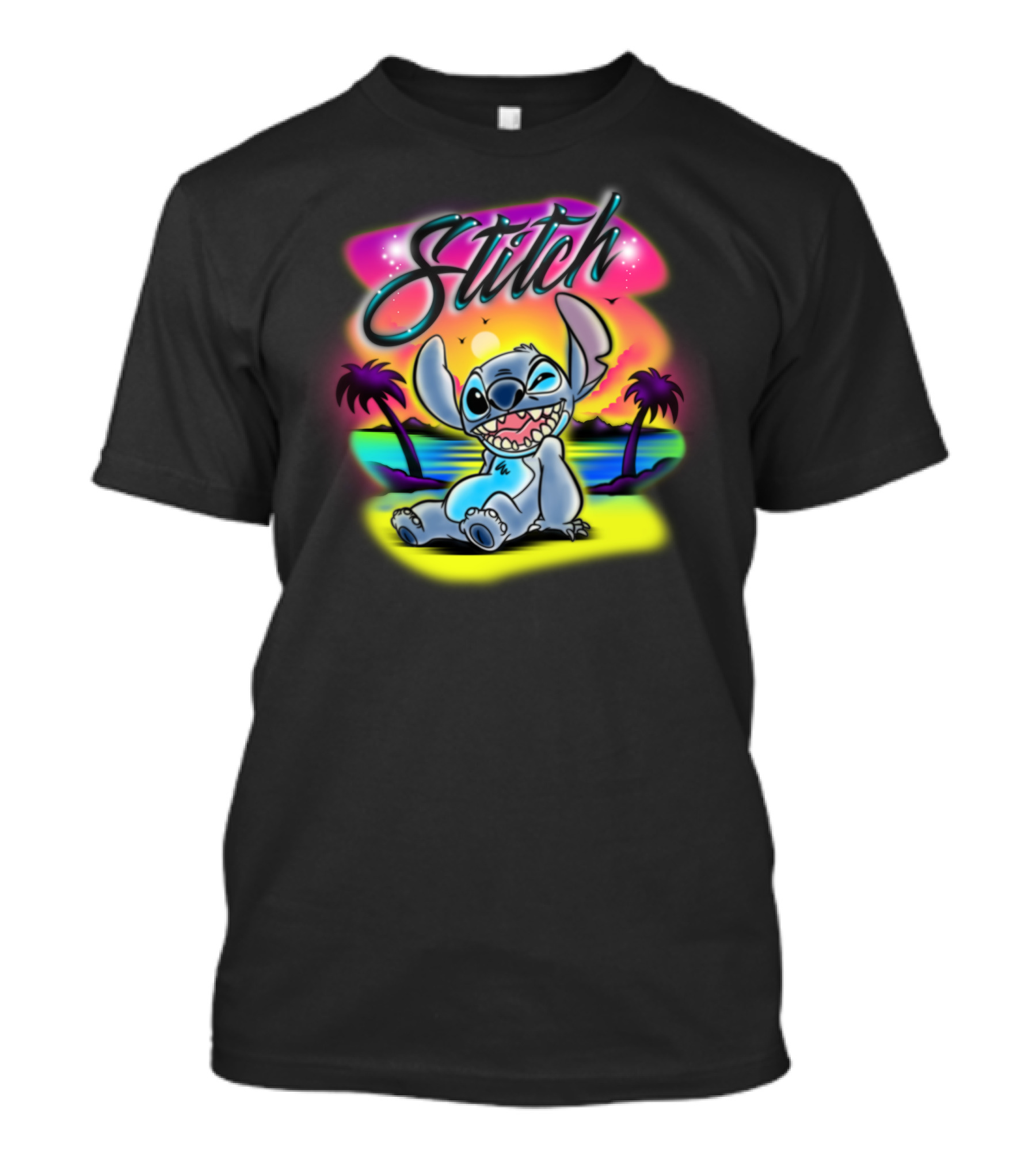 Stitch Sunset Tropical Vibes Disney Pullover B07JZ6L8GY T-Shirt