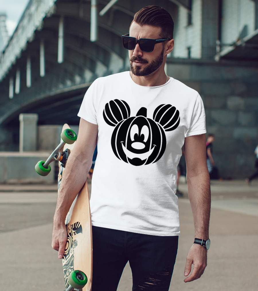 Disney Mickey Mouse Halloween Pumpkin Face T-Shirt