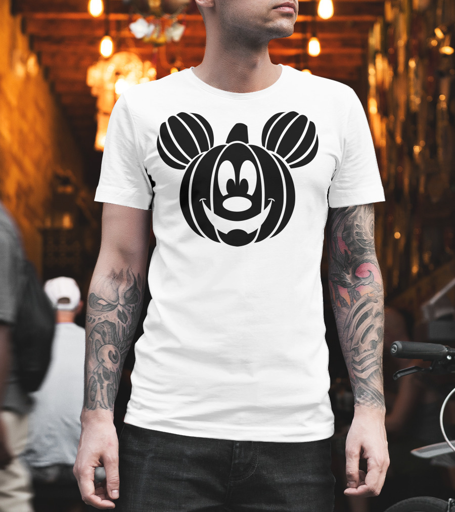Disney Mickey Mouse Halloween Pumpkin Face T-Shirt